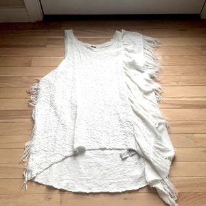 FREE PEOPLE NWOT GORGEOUS ASYMMETRICAL MULTI TEXTURE TOP